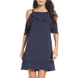 MAGGY LONDON Cold Shoulder Dress In Navy